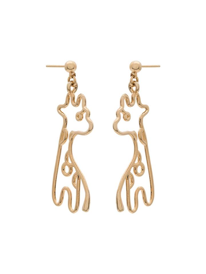 Malaika Raiss Gold Plated Giraffe Earrings - Metallic