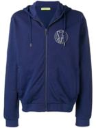 Versace Jeans Embroidered Logo Hoodie - Blue