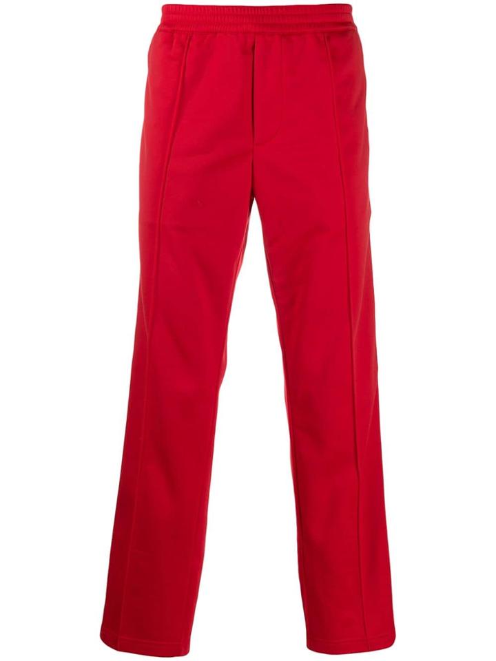 Prada Contrasting Stripe Track Trousers - Red