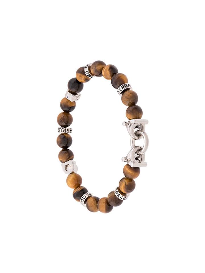 Salvatore Ferragamo Beaded Bracelet - Brown