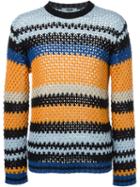 Msgm Striped Chunky Knit Jumper, Men's, Size: Xl, Cotton