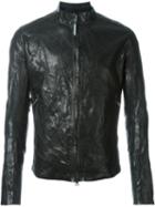Isaac Sellam Experience Creased Zipped Jacket, Men's, Size: Large, Black, Lamb Skin