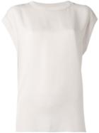 Vince - Short Sleeved Oversized T-shirt - Women - Silk/nylon/rayon - S, Women's, Nude/neutrals, Silk/nylon/rayon