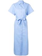 Maison Kitsuné Belted Shirt Dress - Blue