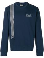 Ea7 Emporio Armani Stripe And Logo Sweatshirt - Blue