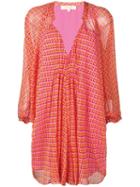Diane Von Furstenberg Diamond Print Blouse Dress - Pink