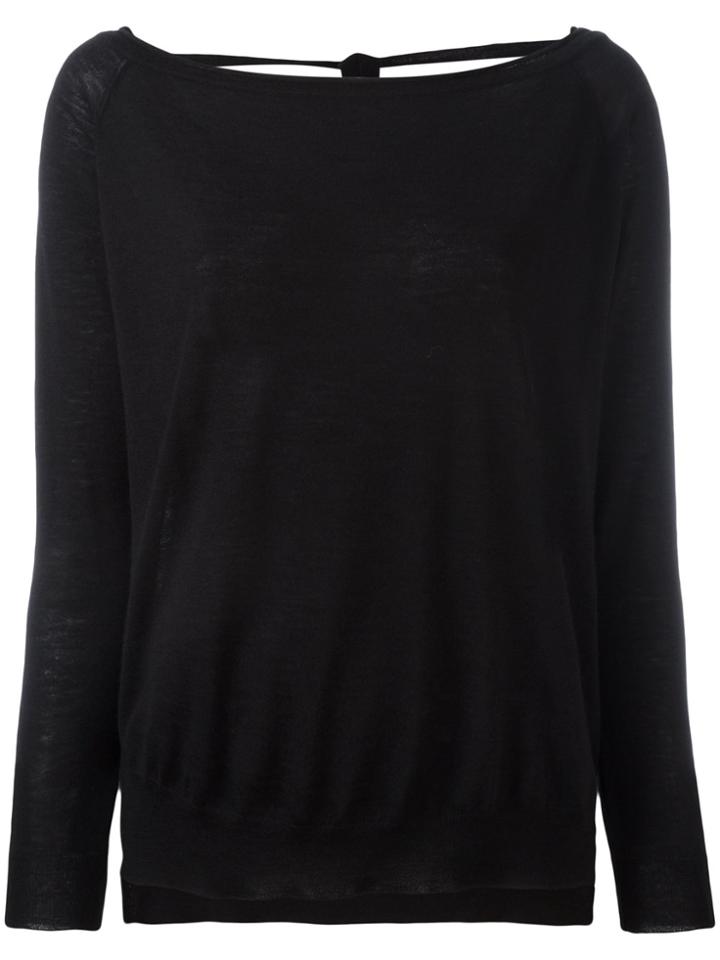 P.a.r.o.s.h. Open-back Sweater - Black