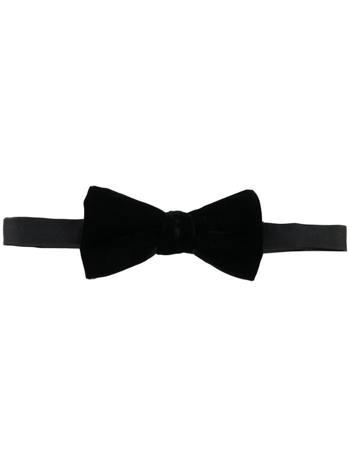 Saint Laurent Velvet Bow Tie - Black