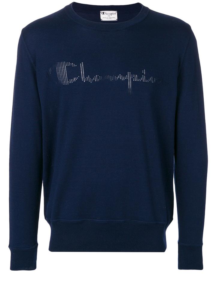 Paolo Pecora Perforated Logo Sweatshirt - Blue