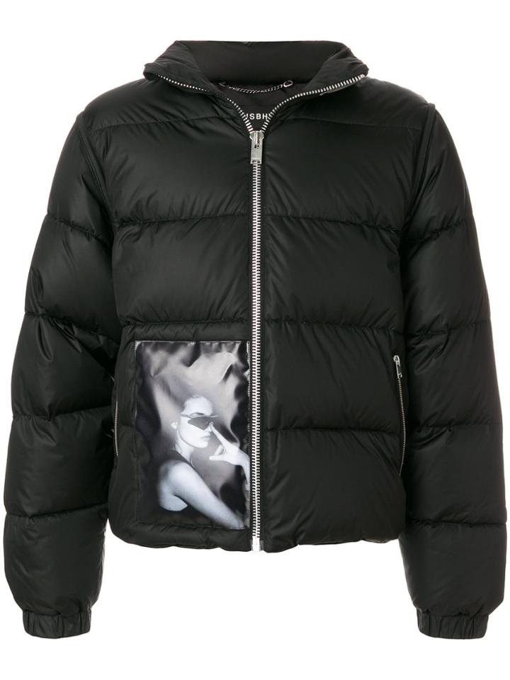 Misbhv Graphic Print Quilted Jacket - Black