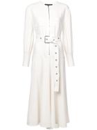 Proenza Schouler Belted Long-sleeve Dress - White