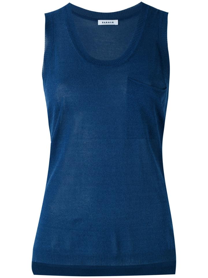 P.a.r.o.s.h. Knitted Tank Top - Blue