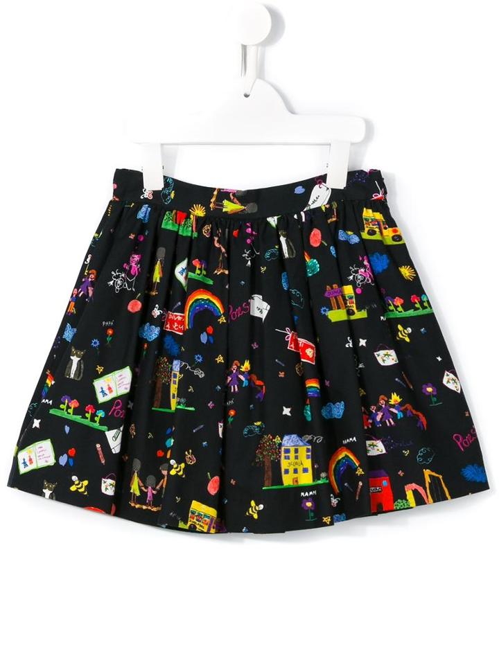 Dolce & Gabbana Kids 'back To School' Print Skirt, Girl's, Size: 6 Yrs, Blue