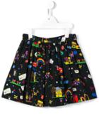 Dolce & Gabbana Kids 'back To School' Print Skirt, Girl's, Size: 6 Yrs, Blue