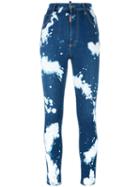Dsquared2 Glamhead Bleached Splatter Jeans, Women's, Size: 36, Blue, Cotton/spandex/elastane/polyester