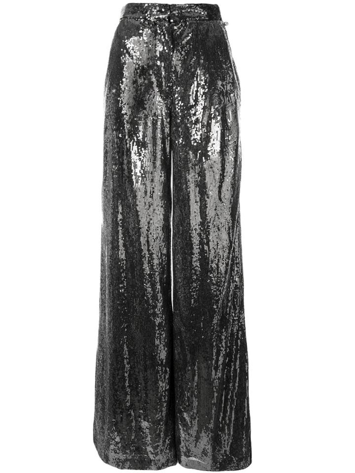 Ingie Paris Sequin Wide Leg Trousers - Silver