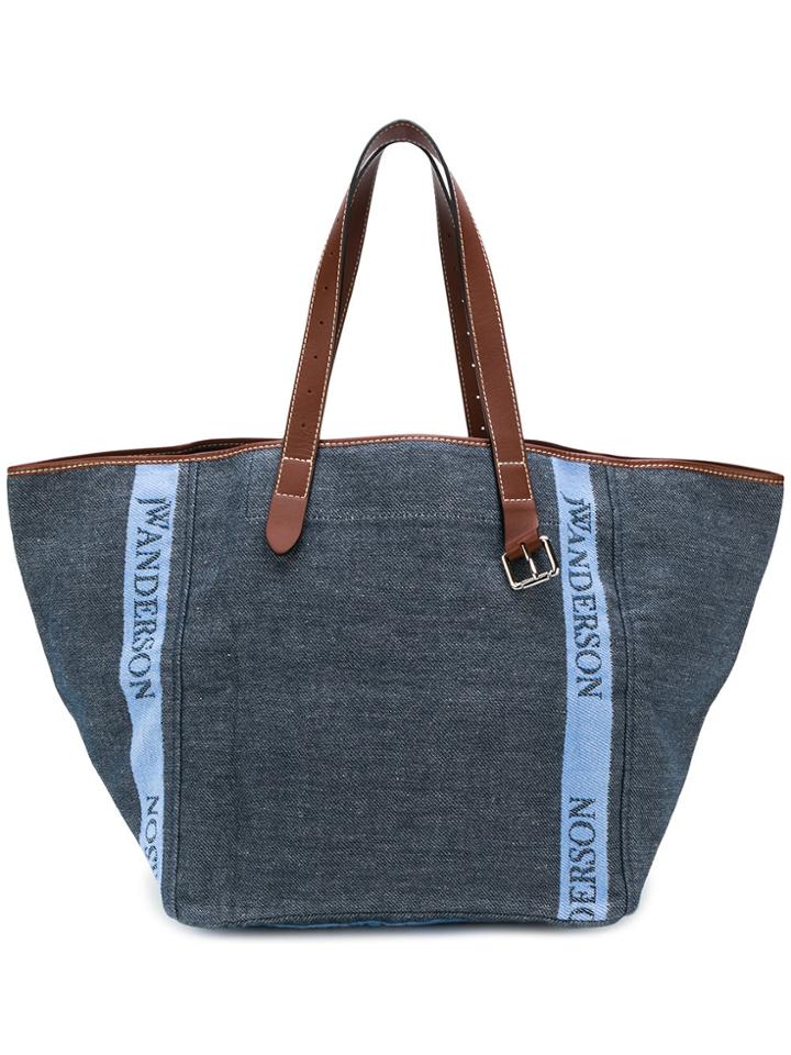 Jw Anderson Contrast Handle Shopper Bag - Blue