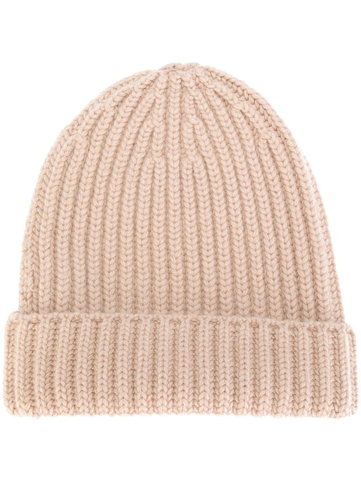 Danielapi Ribbed Beanie - Nude & Neutrals