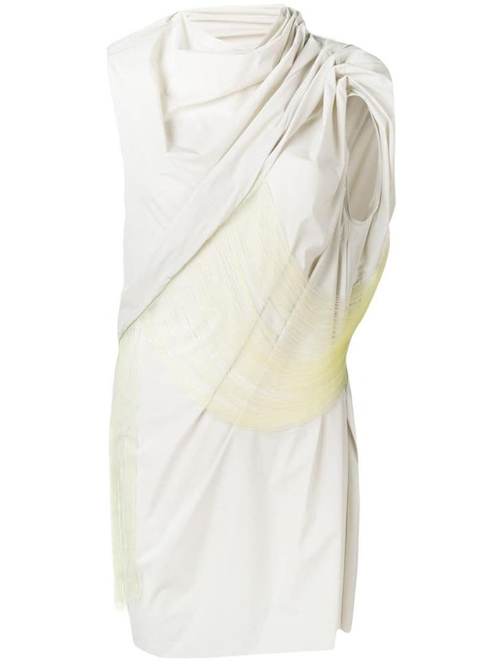 Rick Owens Sleeveless Fringe Overlay Top - Grey