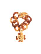 Chanel Pre-owned Tortoiseshell Cc Heart Bracelet - Brown