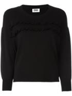Sonia By Sonia Rykiel Ruffled Detailing Sweatshirt, Women's, Size: Xs, Black, Viscose/nylon