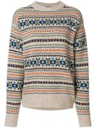 Joseph Fair Isle Knit Double-back Sweater - Nude & Neutrals
