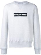 Ami Paris Coucou Paris Print Sweatshirt - Grey