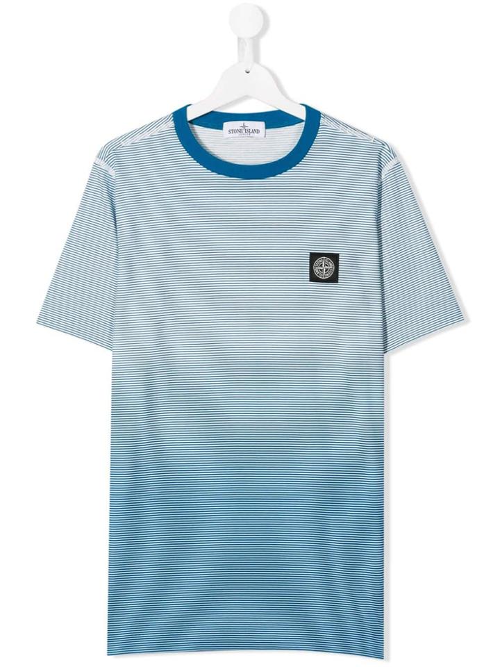 Stone Island Junior Striped T-shirt - Blue
