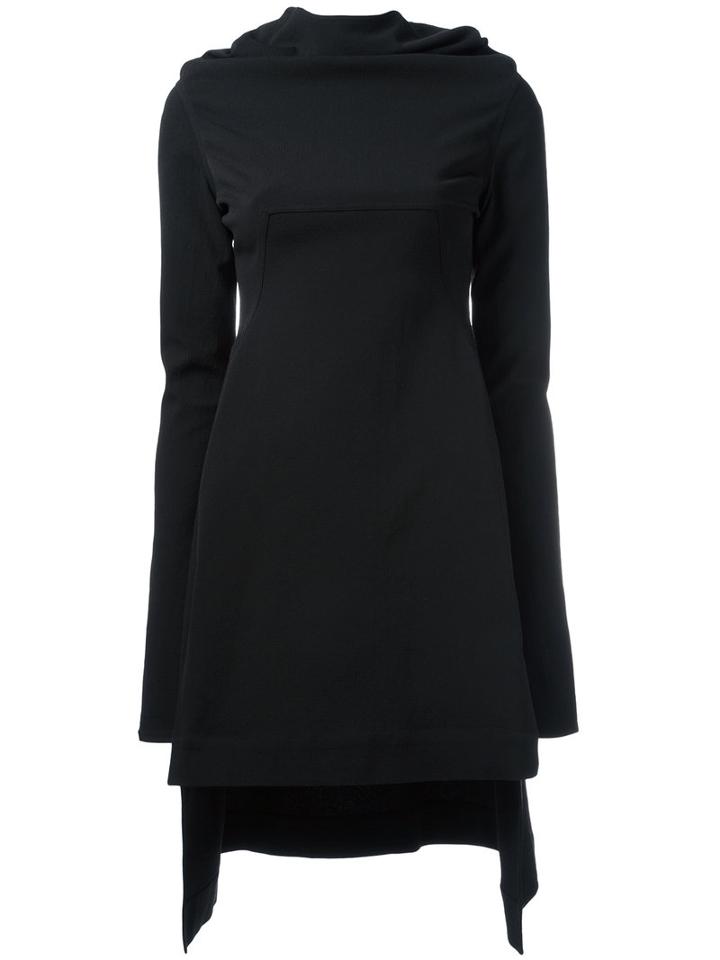 Rick Owens High Low Dress, Women's, Size: 42, Black, Cotton/viscose/spandex/elastane