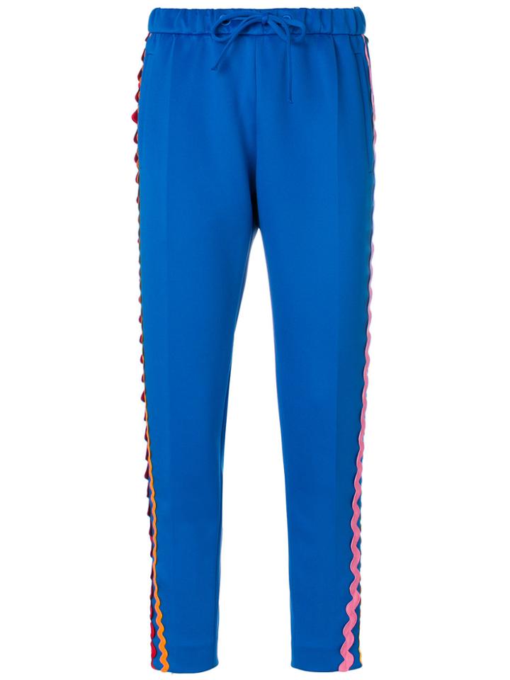 Mira Mikati Wave Side Panel Straight Trousers - Blue