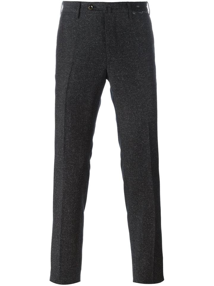 Pt01 Slim-fit Trousers, Men's, Size: 52, Grey, Silk/virgin Wool