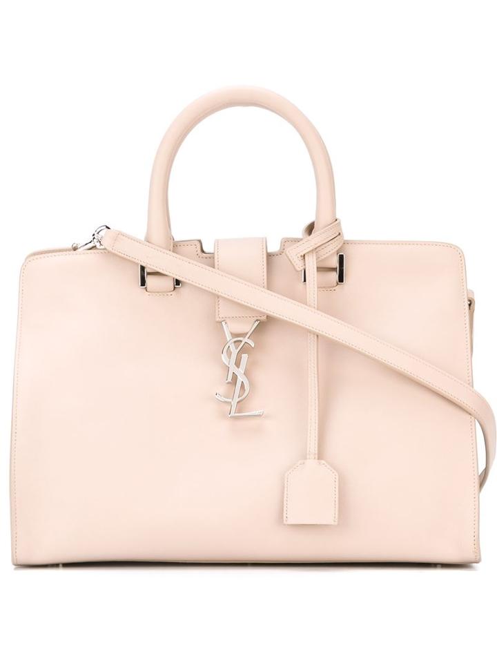 Saint Laurent Borsa Tote, Women's, Nude/neutrals, Leather