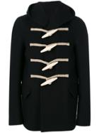 Rick Owens - Hooded Toggle Coat - Men - Cotton/polyamide/cupro/buffalo Bone - 50, Black, Cotton/polyamide/cupro/buffalo Bone
