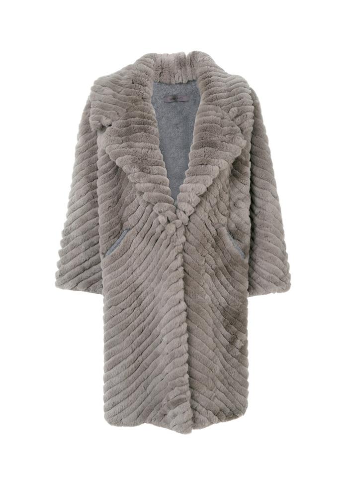 Simonetta Ravizza - Shearling Coat - Women - Polyamide/viscose/wool - 46, Grey, Polyamide/viscose/wool