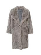 Simonetta Ravizza - Shearling Coat - Women - Polyamide/viscose/wool - 46, Grey, Polyamide/viscose/wool