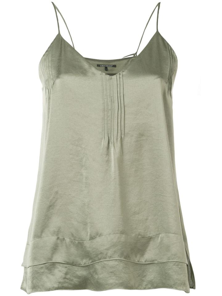 Luisa Cerano Satin Cami Top - Green
