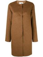 Manzoni 24 - Collarless Midi Buttoned Coat - Women - Cashmere/wool - 44, Brown, Cashmere/wool