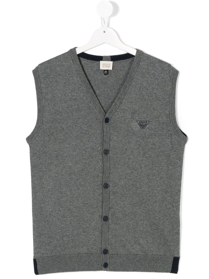 Armani Junior - Logo Tank Top - Kids - Cotton/wool - 14 Yrs, Grey