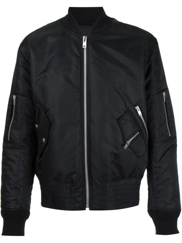 Maison Margiela Multi Pocket Bomber Jacket, Men's, Size: 48, Black, Polyester/polyamide