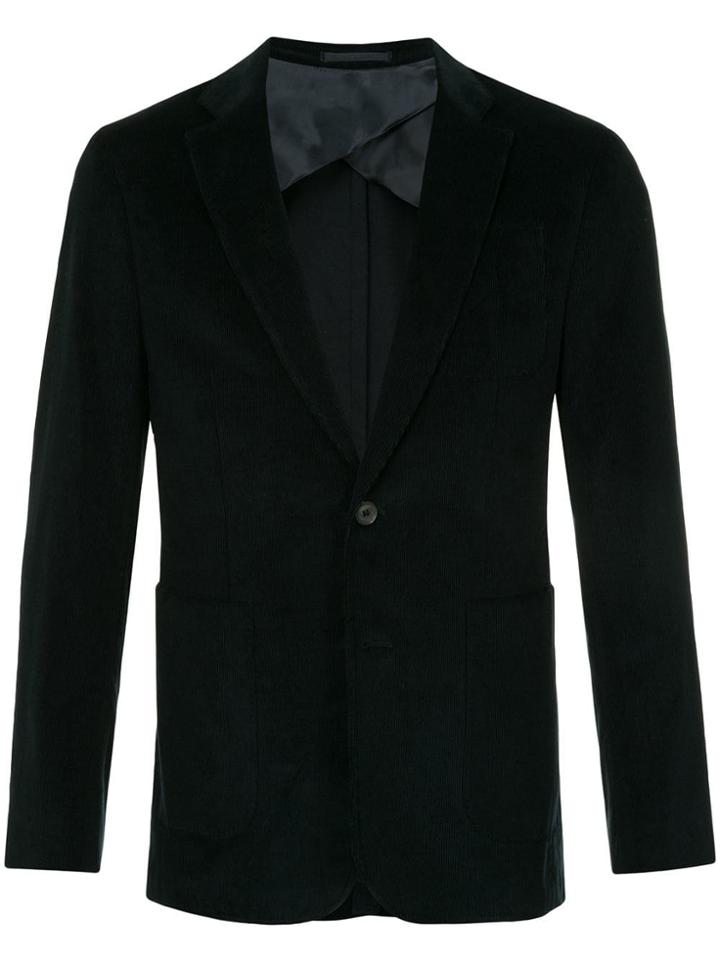 Cerruti 1881 Corduroy Single-breasted Blazer - Black