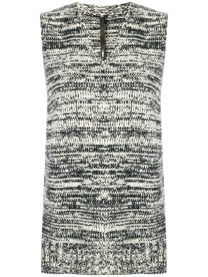Sara Lanzi Melange Knit Vest - Blue