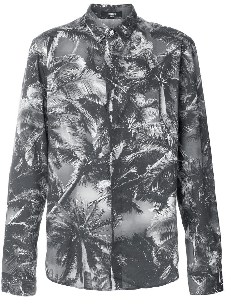 Versus Palm Tree Print Shirt - Grey