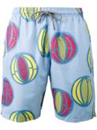 Okun - Ali Melon Print Swim Shorts - Men - Polyester - M, Blue, Polyester