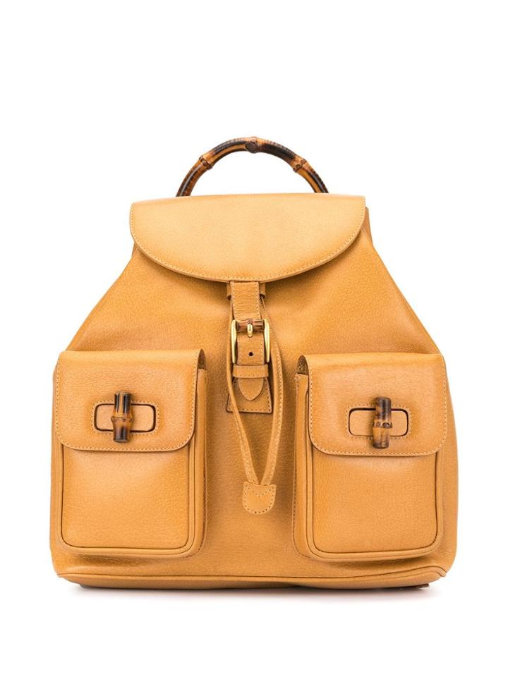 Gucci Pre-owned Bamboo Line Backpack - Yellow