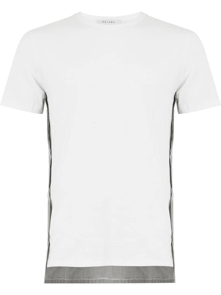 Delada Contrasting Back Panel T-shirt - White