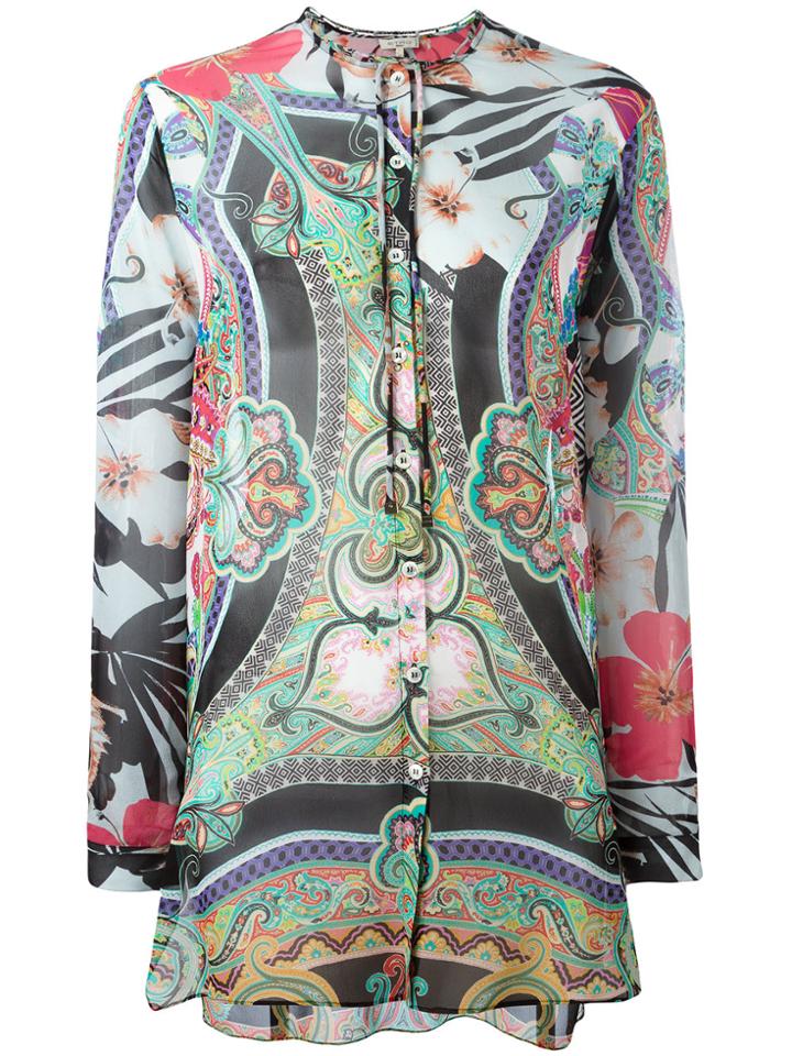 Etro Collarless Paisley Blouse - Black