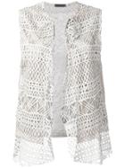Cutuli Cult Embroidered Knitted Gilet - Nude & Neutrals