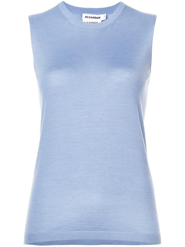 Jil Sander Straight Fit Vest Top - Blue