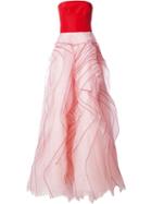 Monique Lhuillier Strapless Full Long Dress