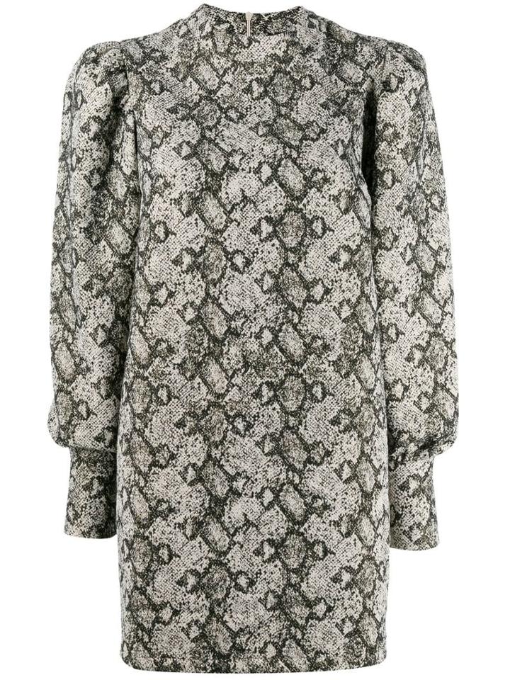 Andamane Snakeskin Print Mini Dress - Neutrals